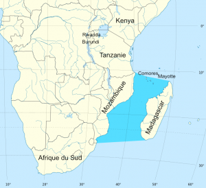 Carte du canal du Mozambique